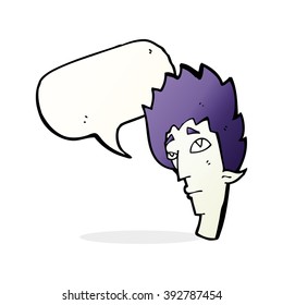 cartoon vampire head with speech bubble