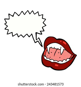 Cartoon-Vampirlippen mit Sprachblase