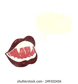 cartoon vampire lips with speech bubble