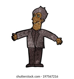 cartoon vampire man with open arms