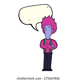 Cartoon Vampir Mann mit Sprachblase