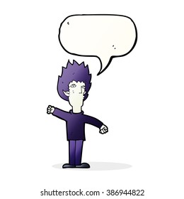 Cartoon Vampir Mann mit Sprachblase