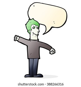 Cartoon Vampir Mann mit Sprachblase