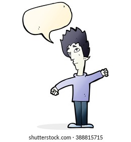 Cartoon Vampir Mann mit Sprachblase
