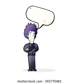 caricaturista vampiro con burbuja de habla