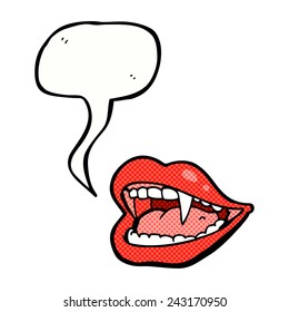 cartoon vampire mouth with speech bubble
