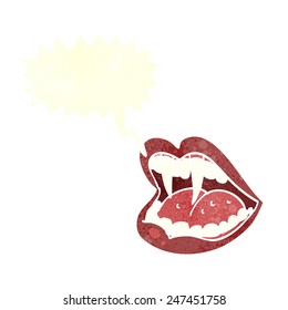 cartoon vampire mouth with speech bubble