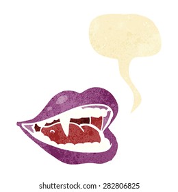 boca de vampiros de caricatura con burbuja de habla