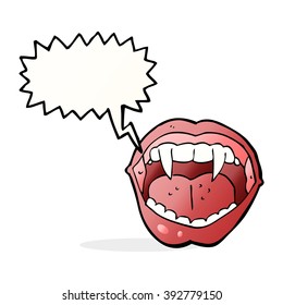 cartoon vampire mouth with speech bubble