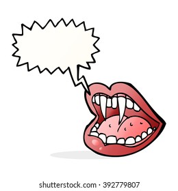 cartoon vampire mouth with speech bubble