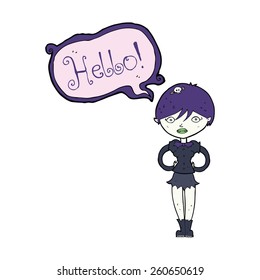 cartoon vampire saying hello