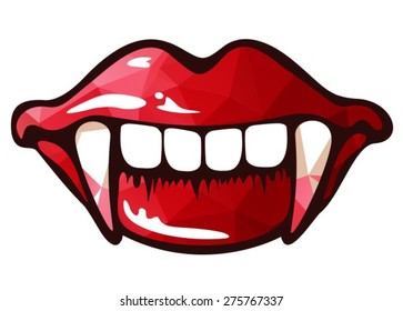 Cartoon Vampire Smile Fangs Halloween Illustration Stock Vector ...