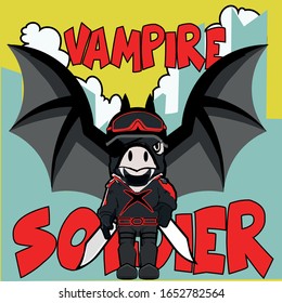Cartoon vampire soldier new print.
Kids pirnt