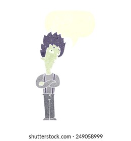 cartoon vampire with speech bubble