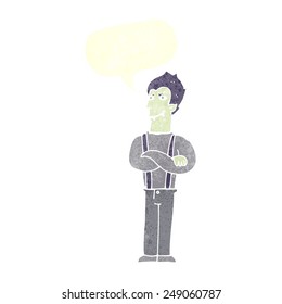 cartoon vampire with speech bubble