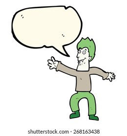 cartoon vampire with speech bubble