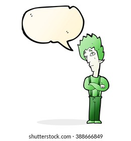 cartoon vampire with speech bubble