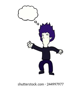 cartoon vampire with thought bubble