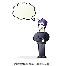 Cartoon-Vampir mit Denkblase