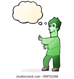 cartoon vampire with thought bubble