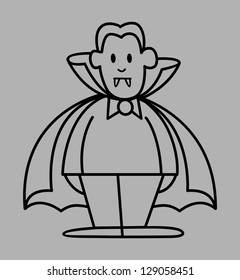 Cartoon vampire. Vector illustration