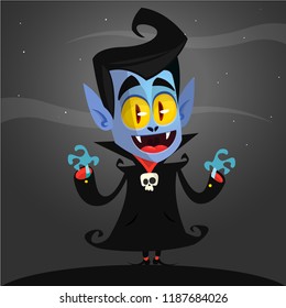 Cartoon vampire. Vector illustration with simple gradients. 