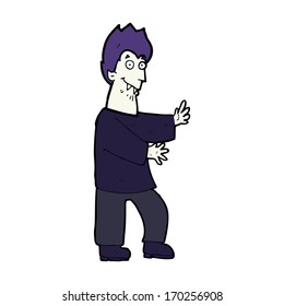 vampiro de desenho animado acenando mãos