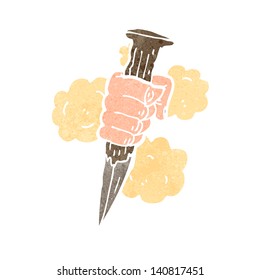 cartoon vampire wooden stake