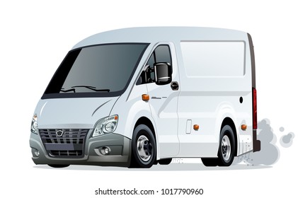 Cartoon van isolated on white background. Available EPS-10 vector format separated by groups and layers for easy edit