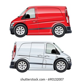 Cartoon van isolated on white background. Available EPS-10 vector format separated by groups and layers for easy edit