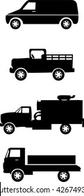 Cartoon Van Truck Vector Set 