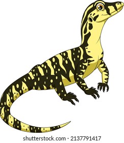 Cartoon varanus salvator on white background