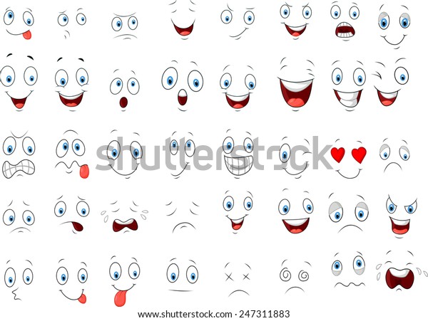 Cartoon Various Face Expressions Stock Vector (royalty Free) 247311883 Abe