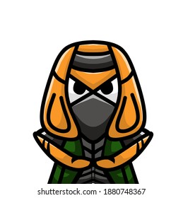 Cartoon, Vektorgrafik Design, Ninja Hund Tier mit Maske