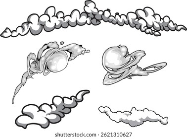 cartoon vector art of smoke cloud
