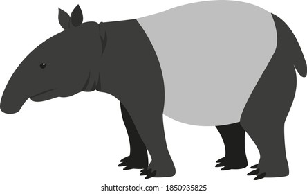 Cartoon Vector Of Asian Tapir