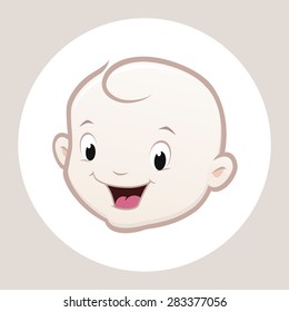 Cartoon vector baby face for design element