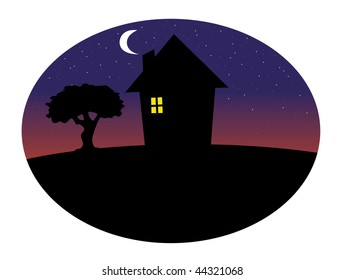 cartoon vector background illustration home silhouette