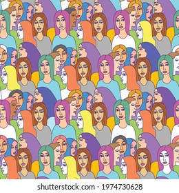 cartoon vector background with various people for wallpaper, textile, print, cover