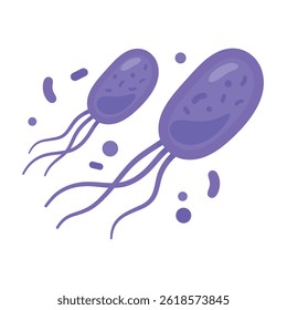 Cartoon vetor de bactérias de sujeira, vírus perigoso para a imunidade do corpo.