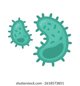 Vector de dibujos animados de bacterias de la suciedad, virus peligroso para la inmunidad del cuerpo.