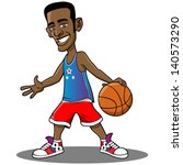 Cartoon vector basketball player.