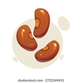 Cultura agrícola de feijões vetoriais de desenho animado. Rico em proteínas, fibras, minerais essenciais, fonte de alimento nutritivo para a dieta vegetariana e equilibrada. Feijões benéficos melhorando a digestão, apoiar a saúde do coração