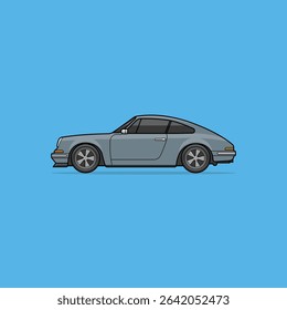 Image vectorielle de dessin animé meilleur modèle intemporel voiture plat design style vue latérale