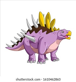 Cartoon Vector Big Dinosaur Kentrosaurus