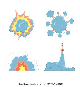 Cartoon Vektorbombe Explosion mit Rauch.