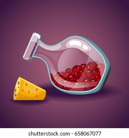 Cartoon vector bottles with berries