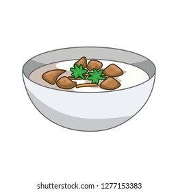 cartoon vector bowl meatballs