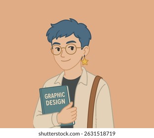 Vector de dibujos animados Boy Smile Face Style