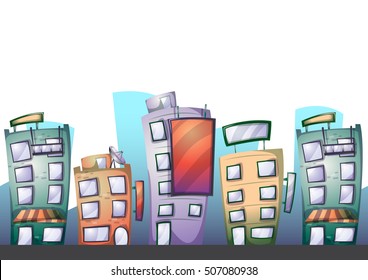 cartoon vector building background with separated layers for game art and animation game design asset in 2d graphic